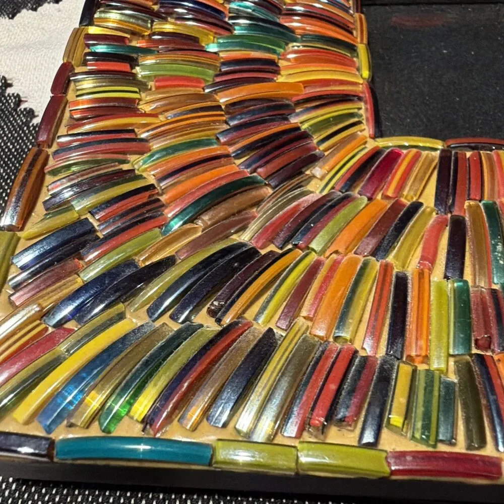 1821M Jewel Tones 3x2.5 Frame W/8.5” BORDER Basket Weave Acrylics
